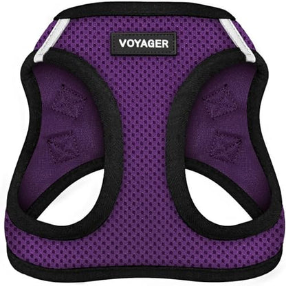 Best Pet Supplies - All Weather Mesh/Plush, Reflective, No Pull Harness for Small, Medium Dogs, Cats - Secure with Hook & Loop Fastener, Buckle, Double D-Rings - Purple/Black Trim, S - color: Harness (Purple/Black Trim), size: S (Chest: 14.5 - 16")