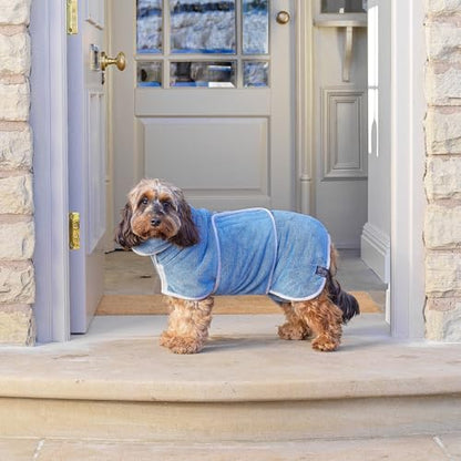 Lucky Pooch® Dog Robe - Luxurious Dog Bathrobe - Ultra Absorbent Dries Your Dogs in Minutes! Double-Layer, Super Soft Towel and Bath Robe All in One (XXS, Petrol Blue) - color: Petrol Blue, size: XXS