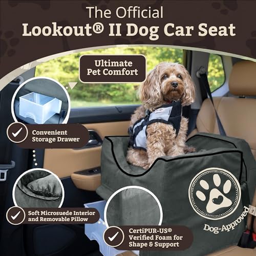 Snoozer Luxury Lookout Pet Car Seat, Small Luxury II, Anthracite with Black - color: Anthracite, size: Small