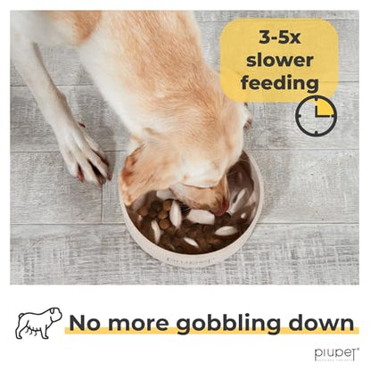PiuPet Slow Feeder Dog Bowl (13 fl oz) - size: 13 fl oz
