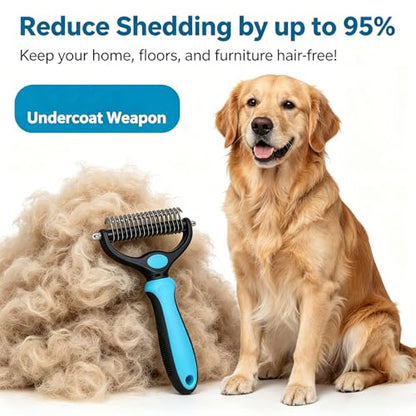 Whimsyard Dog Brush, Dual-Groom Pro All Pets Detangling Brush, Pet Pro Grooming Tool, Universal Detangling Comb for Dogs, Double-Sided Stainless Steel for Coat Care & Shedding Removal (Set/L) - color: Set/L