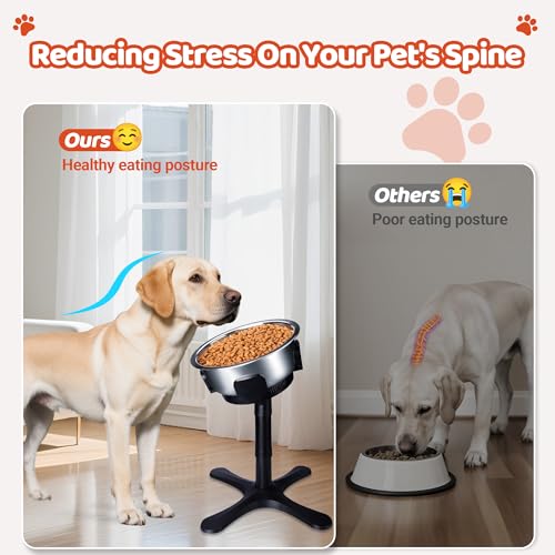 Elevated Adjustable Dog Bowl Feeding Stand, 3 Heights and Tiled Ajudst, Compatible with Moost Feeding Bowls, Great for Medium Large Dogs(2 Pack-C) - size: B - 2 Pack-C