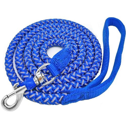 2/3/4/6/10 Foot Reflective Dog Leash Heavy Duty Strong Nylon Rope Braided for Large Medium Small Dogs Walking Training Leads (Blue, 6ft * 1/2") - color: Blue, size: 6ft * 1/2"