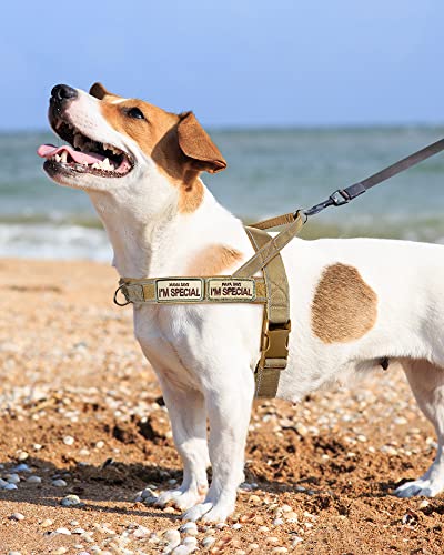 No Pull Dog Harness for Medium Large Dogs, Escape Proof Adjustable Dog Harness Brown Camo, S - color: Brown Camo, size: S-Chest size 18-22''