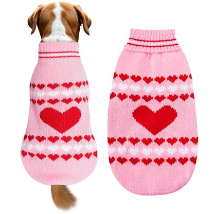 Topbuti Dog Sweater Turtleneck Pet Sweaters Winter Coat Apparel Warm Knitted Holiday Clothes for Cat and Puppy (Medium) - size: Medium