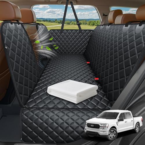 URPOWER Dog Car Seat Cover for Pets 100% Waterproof Seat Cover Hammock 600D Heavy Duty Scratch Proof Nonslip Durable Soft Back Seat Covers for Cars Trucks and SUVs - color: Jet Black, size: XL - 60" Length