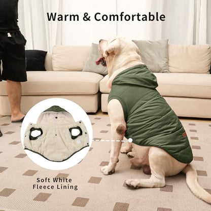 Vecomfy Fleece Lining Extra Warm Dog Hoodie in Winter,Small Dog Jacket Puppy Coats with Hooded Green XS - color: Green, size: X-Small (Pack of 1)