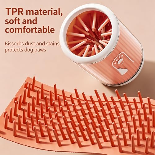 Dog Paw Cleaner Cup - Gentle Silicone Bristles Pet Paw Washer,Quick Clean Muddy Paws for Dogs & Cats - color: Blue