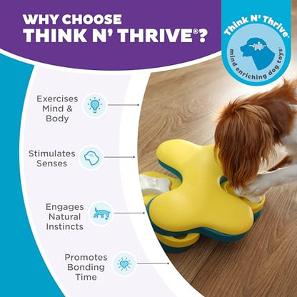 Outward Hound by Nina Ottosson Dog Tornado – Interactive Treat Puzzle Enrichment Toy, 3 Spinning Layers, Level 2 Intermediate - color: Dog Tornado (Yellow and Blue)