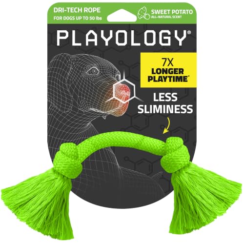 Playology Dog Toys | Dri-Tech Rope Tug of War Dog Toy for Tough Chewers | Sweet Potato Scented Medium Tug Rope Toys for Dogs - size: Medium, style: Sweet Potato