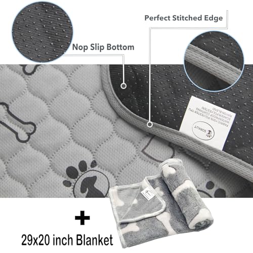 3 Pack 34x36 Reusable Puppy Pads with Puppy Blanket,Dog Pad Washable Waterproof, Potty Buddy Reusable Potty Pads for Dogs,Super Absorbent Washable Dog Pee Pads - size: 34''x36''(Pack of 3)