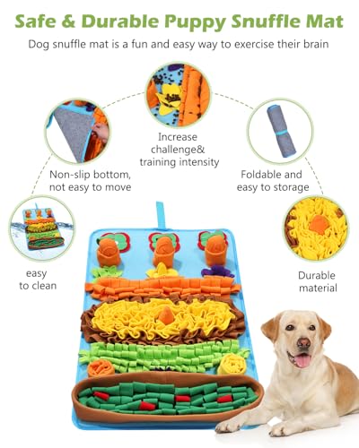 KeeKit Pet Snuffle Mat, 32"x20" Slow Feeding Mat for Dogs, Interactive Puzzle Toy for Training, Stress Relief & Mental Stimulation - Encourages Natural Foraging, Reduces Fast Eating