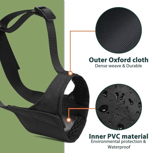 Mayerzon Pitbull Muzzle, Soft Dog Muzzle with Anti-Slip Strap for American Bully Bulldog Boxers Rottweilers, Fabric Mouth Guard for Medium Large Short Snout Dog Anti Biting Chewing, Allow to Drink - size: M [Snout Cir: 8.5"-9.5"]