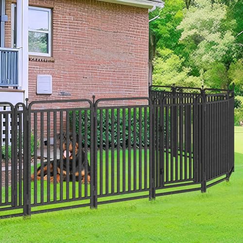 Thickened Dog Playpen Foldable Metal Yard Fence32/43inch Compact Portable Animal Barrier Fence for Indoor Outdoor (32 Panels, 43 inch) - size: 43 inch