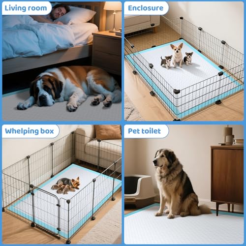 Gimars XXXL Extra Thick 130g Dog Pee Pads 37"x54" – 30 Count, 6-Layer Leak-Proof Puppy Training Pads for Large, Senior, Puppy Dogs, Cats, Rabbits – Indoor, Outdoor, Travel & Crate Use - size: 37"x54" - Blue 30 Counts