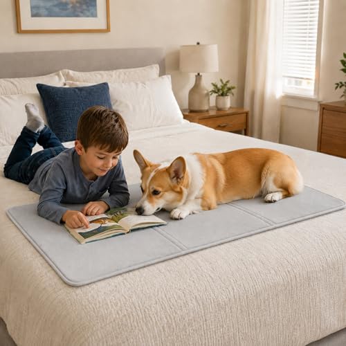 51.2"×23.6" Waterproof Dog Car Bed Mat for Backseat Extenders | Memory Foam Dog Mat, Waterproof Rubber Bottom Non-Slip Pet Cushion, Washable Coral Fleece Pad , Multi-Use for Sofa Bed Yoga