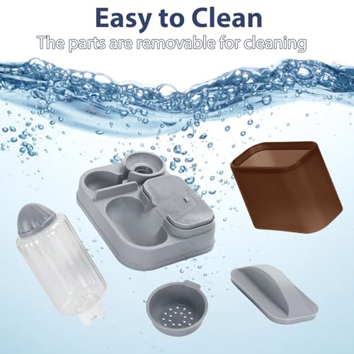 Yummy Sam Automatic Small Pet Feeder and Water Dispenser, 2 in 1 Gravity Cat Auto Pet Feeder and Waterer Set Feeder Dish for Small Medium Pets Dog Puppy Kitten (Brown·) - color: Brown·