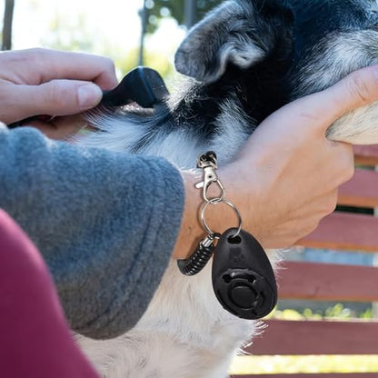 Toyvian Dog Training Clicker with Wrist Strap, Portable 2-in-1 Pet Training Tool for Puppy Behavior Correction and Cat Clicker Trainer