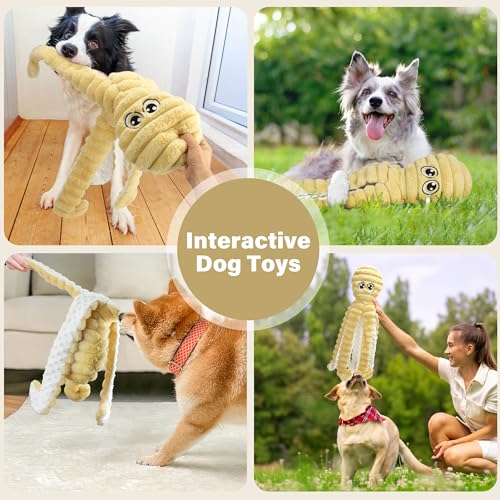Prime Pets Dog Toys for Large Dogs, 27” Extra Large Plush Octopus Dog Toy, Crinkle Squeaky Dog Toys for Small Medium Large Dogs, Tug of War Dog Chew Toy, Yellow - color: Yellow