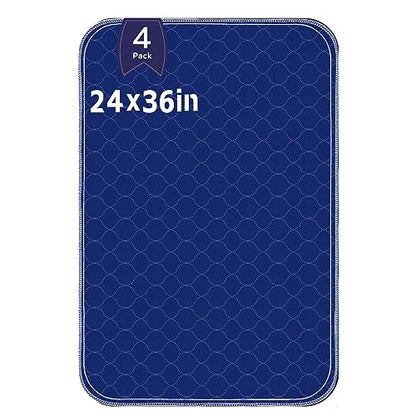 Hide Stains Washable Bed Pads for Adults, Waterproof Pads for Bed, Heavy Absorbency Incontinence Pads, Washable Underpads for Adults, Elderly, Kids, Pets, 24x36 Inch-4pack - size: 24x36 Inch(4 Pack)