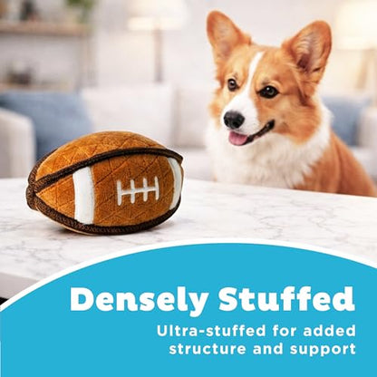 Outward Hound Xtreme Seamz Dog Toy, Reinforced Seams & Multiple Stitching, Durable Plush with Squeakers, Football, 7.1”