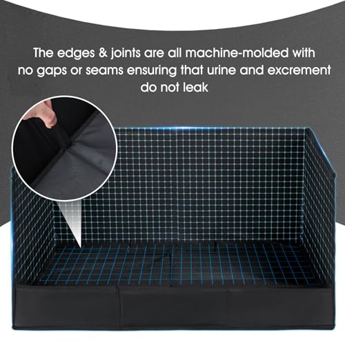 Dog Litter Box with High Walls, Pee Pad Holder Foldable, No Assembly, Waterproof, Seamless, Easy to Clean, Portable for Travel, No Spill Indoor Dog Potty Tray for Puppy & Medium Dogs - size: Medium