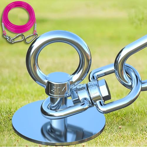 TOPKNOT Dog Tie Out Cable and Stake,(up to 200lbs) 20FT Heavy Duty Cable,360°Swivel Run Anchor- No Tangle,Dog Runner for Yard,Ideal for Outdoor Camping - size: dog stake+20ft/200lbs