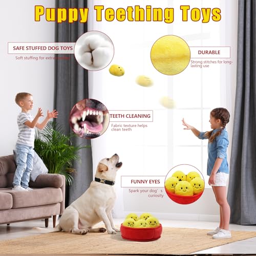 YZHDUXIU Dog Squeak Toys, 6 Pack Chicken Nugget Dogs Push Toys Interactive Puppy Toys Bark Box Toys Dog Chicken Toy to Keep Them Busy - color: Yelllow Chicken Nugget