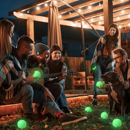 12 Pack Glow in The Dark Tennis Balls Dogs, 2.5 Inch Glowing Fetch Bounce Balls for Pets Small Medium Dogs(White)