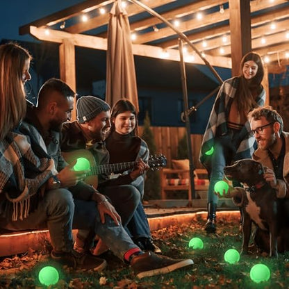12 Pack Glow in The Dark Tennis Balls Dogs, 2.5 Inch Glowing Fetch Bounce Balls for Pets Small Medium Dogs(White)