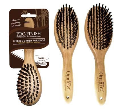 Pro-Finish Bristle Grooming Brush with Carbonized Bamboo Handle, Small, 7.5" - color: Bristle Brush, size: Small