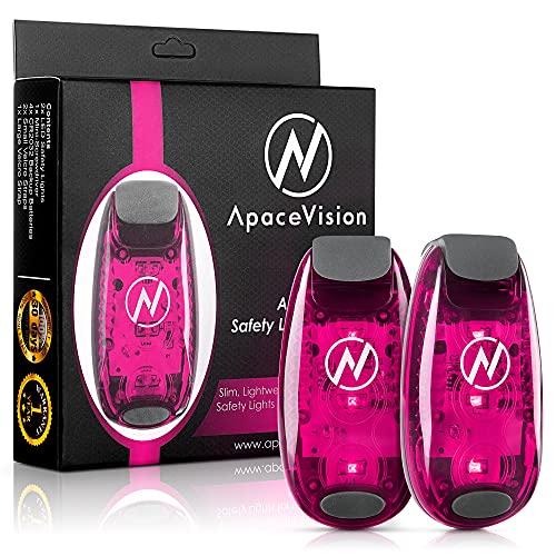 LED Safety Light (2 Pack) - Clip On Strobe/Running Lights for Runners, Dog, Bike, Walking, Boat, Kayak, Stroller and More - High Visibility Accessories for Your Reflective Gear, Bicycle - color: Pink