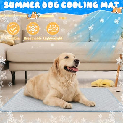Nuanchu 4 Pack Dog Cooling Mat for Large Dogs, 39'' x 28'' Self Cooling Dog Pad with Storage Bags Pet Bed Blanket for Dogs, Breathable & Washable for Summer Indoor Outdoor Crate Car Seat Travel - size: Large(39'' X 28")