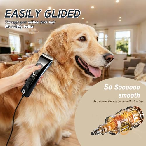 Tife Dog Clipper Low Noise, Dog Grooming Kit with Rechargeable, Pet Shaver Cordless Electric Quiet Hair Clipper (Black-tp9980) - color: Black-tp9980