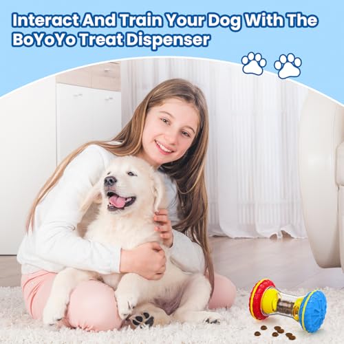 BoYoYo Interactive Dog Toys, Dog Puzzle Toys for Smart, Dog Enrichment Toy to Keep Them Busy, Treat Dispensing Toy Slow Puzzles Feeder, Blue - color: Blue