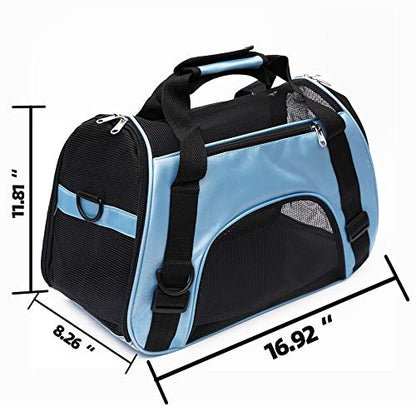 MuchL Pet Carrier Soft-Sided Carriers for Cat Carriers Dog Carrier for Small Medium Cats Dogs Puppies Pet Carrier Airline Approved Cat Dog Pet Travel Carrier (Small, Blue) - color: Small-Blue