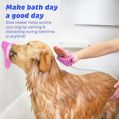 Aquapaw Anti-Slip Dog Lick Mat - Suction Cup Slow Feeder Pad - Calming Bath & Grooming Aid - Mental Stimulation Treat Toy - Pink - size: 1-Pack Regular