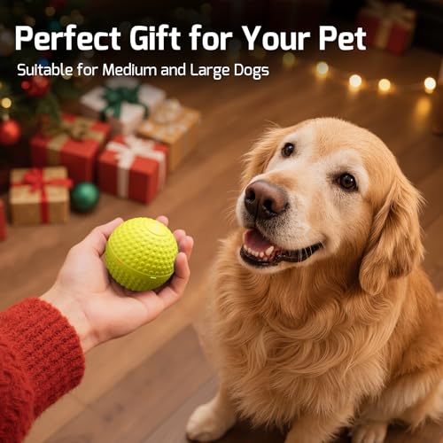 SNOYWEN Smart Interactive Dog Toy, Automatic Moving Bouncing Rolling Ball, Food-Grade Rubber Material IPX7 Waterproof Active Ball for Medium and Large Dogs (Yellow) - color: Yellow