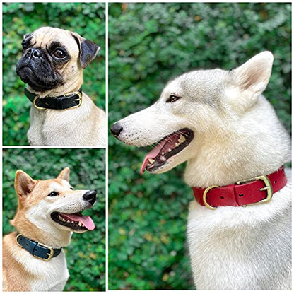 Tuff Pupper Classic Heavy Duty Dog Collar | 10x Stronger Than Leather | 100% Waterproof & Odor Proof Dog Collar | Tough Rust-Proof All Metal Hardware - color: Crimson Red