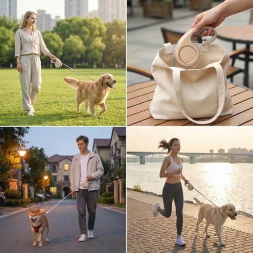 Retractable Dog Leash for Large Dogs，Tangle Free Pet Walking Leash with One Handed Brake,Pause,Lock