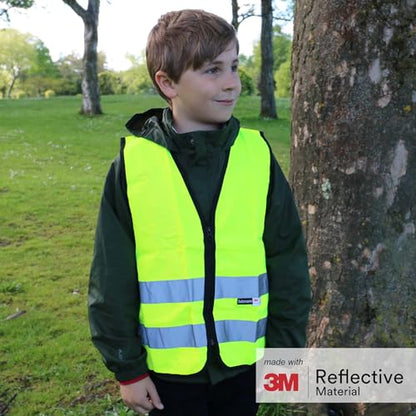 Salzmann Children's High Visibility Vest | Kids Safety Vest | Ages 1-18 | Made with 3M Reflective Material | Durable Zipper Fastening | Yellow, Orange, Pink, Green - color: Yellow, size: 3X-Small