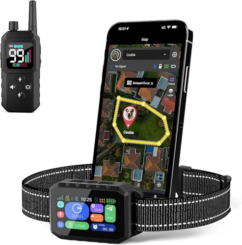 GPS Wireless Dog Fence & Training Collar System, Free App/Remote Controlled Custom Boundary up to 7000ft, Beep/Vibration/Safe Correction Modes, Early Alert, Waterproof for Dogs 10+lbs