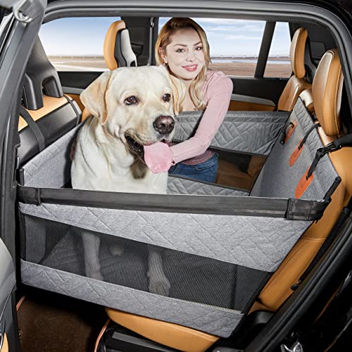 TKYZ Large Dog Car Seat,Back Seat Extender for Dogs,Waterproof Medium Dog Seat Cover for Backseat, Pet Bed for Car Hammock(Grey-L) - color: grey, size: Large