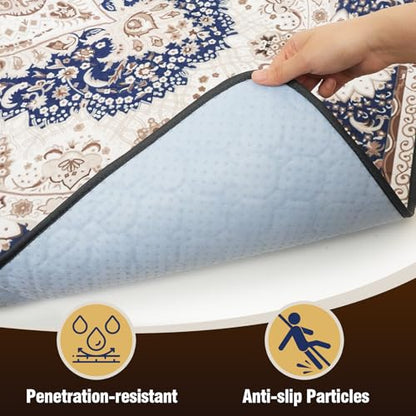 DEEP DEAR Washable Pee Pads for Dogs 65"x48" 1 Pack, Reusable Dog Pee Pads Extra Large, Super Absorbent Puppy Pads XXL, Waterproof & Leak-Proof Dog Potty Training Pads, Non-Slip Pet Incontinence Pads - color: Classic Brown