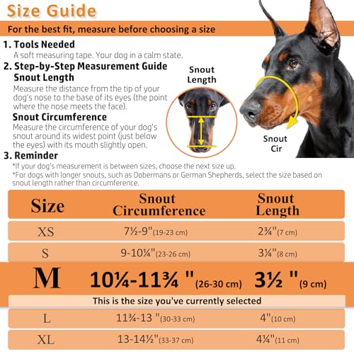 BARKLESS Dog Muzzle, Basket Muzzle for Biting, Chewing and Scavenging, Humane Cage Mouth Cover, Perfect for Grooming and Training Medium Aggressive Reactive Dogs (M, Brown) - size: Medium