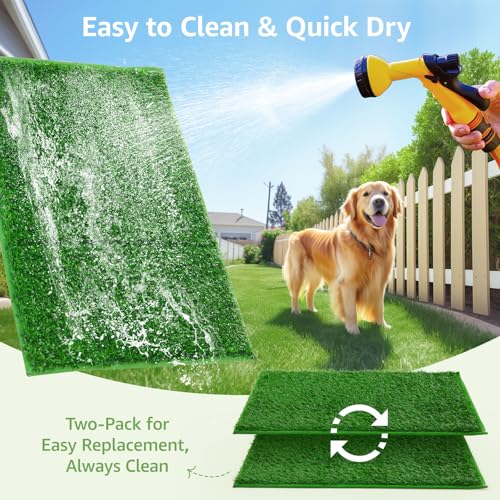 LOOBANI Dog Grass Pee Pads, Artificial Dog Grass Pads for Potty Tray, Fake Grass for Dogs to Pee On, Outdoor Indoor Pee Grass for Dog Potty (18.1*28.1 inch) - size: 18.1*28.1 inch