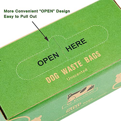 ECO-CLEAN Dog Poop Bags, 500 Count, Leak-Proof, Earth-Friendly, Tissue-Style Dispensing, Big Enough for All Pet Size, Keep Your Hands Safe - color: Green