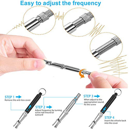 Dog Whistle - Stop Barking Neighbors Dog, Ultra-Wide Frequency Ultrasonic Silent Dog Whistle for Dog, 2 Pack Professional Recall Dog Training Whistles