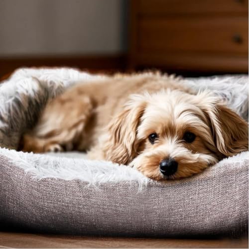 Large Plush Pet Bed - Cozy, Versatile, and Machine Washable Dog Bed, Convertible from a Snug Round Nest to a Flat Pet Mat for Ultimate Comfort and Warmth