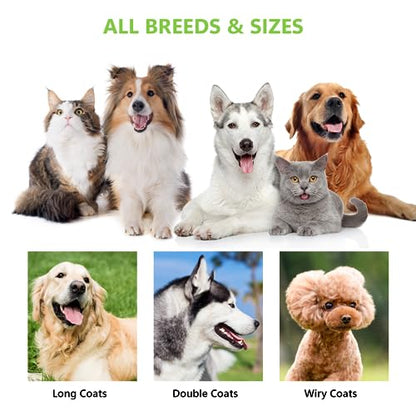 STALTWO Pet Grooming Supplies - 2-in-1 Professional Undercoat Rake and Pet Brush | Shedding Control for Long Haired Dogs and Cats, Deshedding Tool, Pet Grooming for Dogs and Cats, Green - color: Green